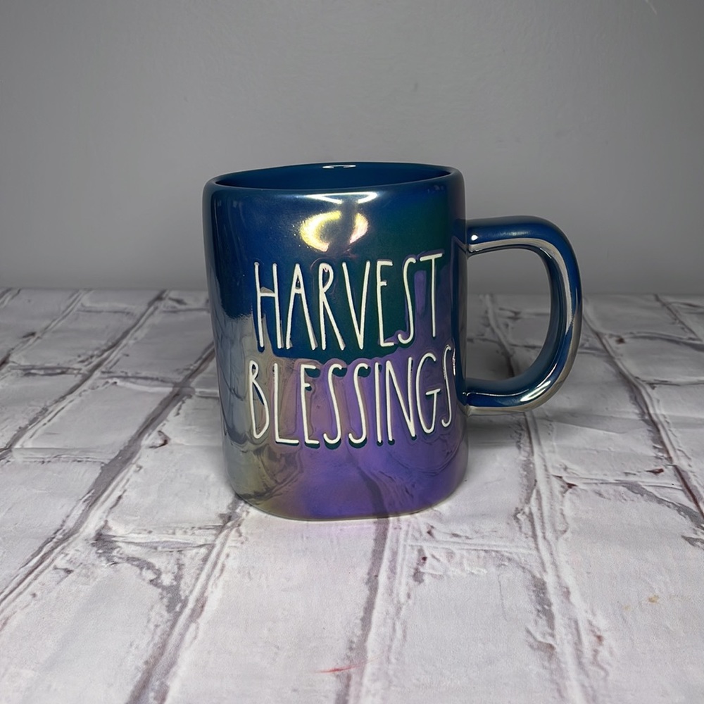 Rae Dunn Iridescent HARVEST BLESSINGS Fall Mug